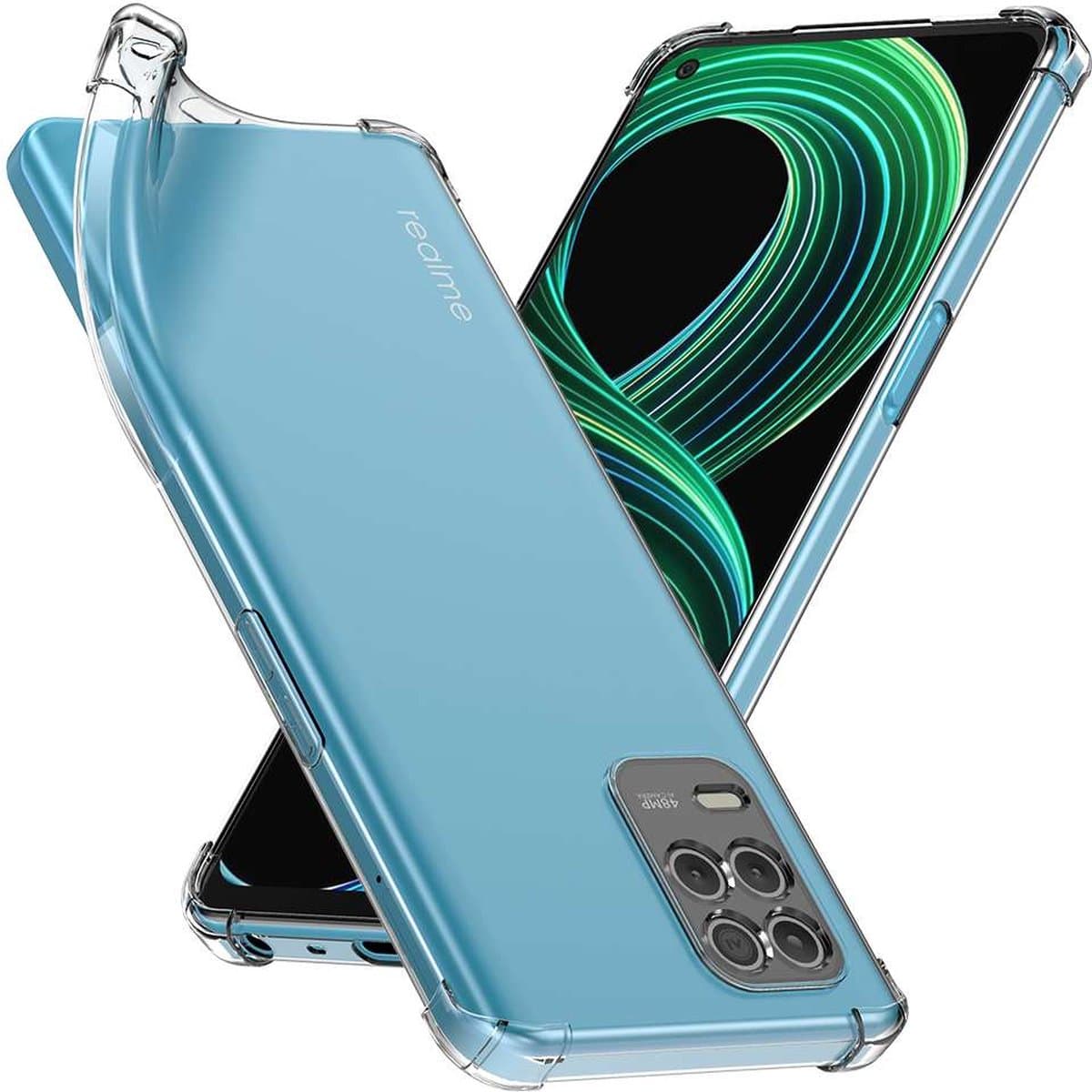 ebestStar - Hoes geschikt voor Realme 8 5G, Narzo 30 5G, Silicone Slim Cover Case, Versterkte Hoeken en Randen hoesje, Transparant