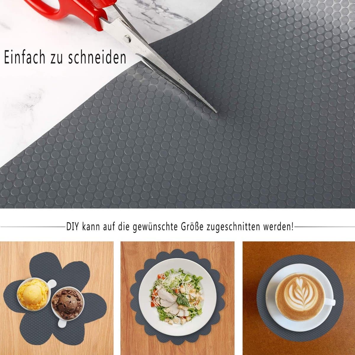 Plankvoering Keukenladematten, niet klevende EVA koelkastvoeringen met waterdichte duurzame koelkasttafelplacemats voor kast, ladevoering (Grijs, 30x300cm)