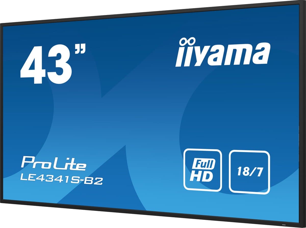 iiyama 108 cm flexibel Full HD professioneel grootformaat beeldscherm met USB-mediaspeler