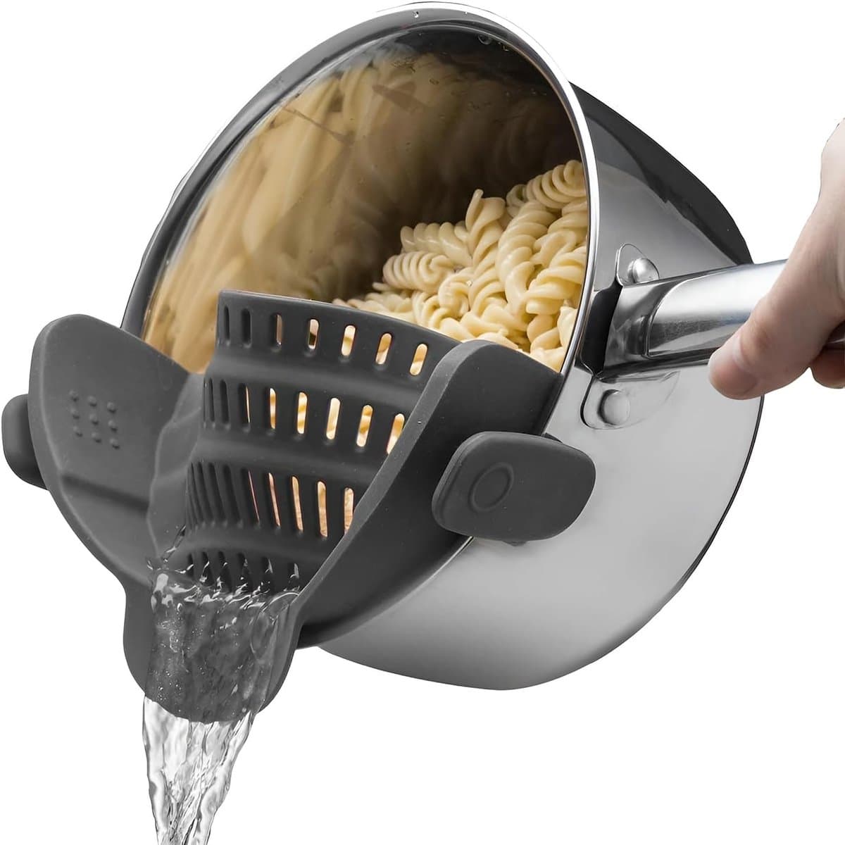 Famanu – Opvouwbare siliconen keukenzeef, geschikt voor alle potten en pannen, ideaal voor het afgieten van pasta, groenten en fruit