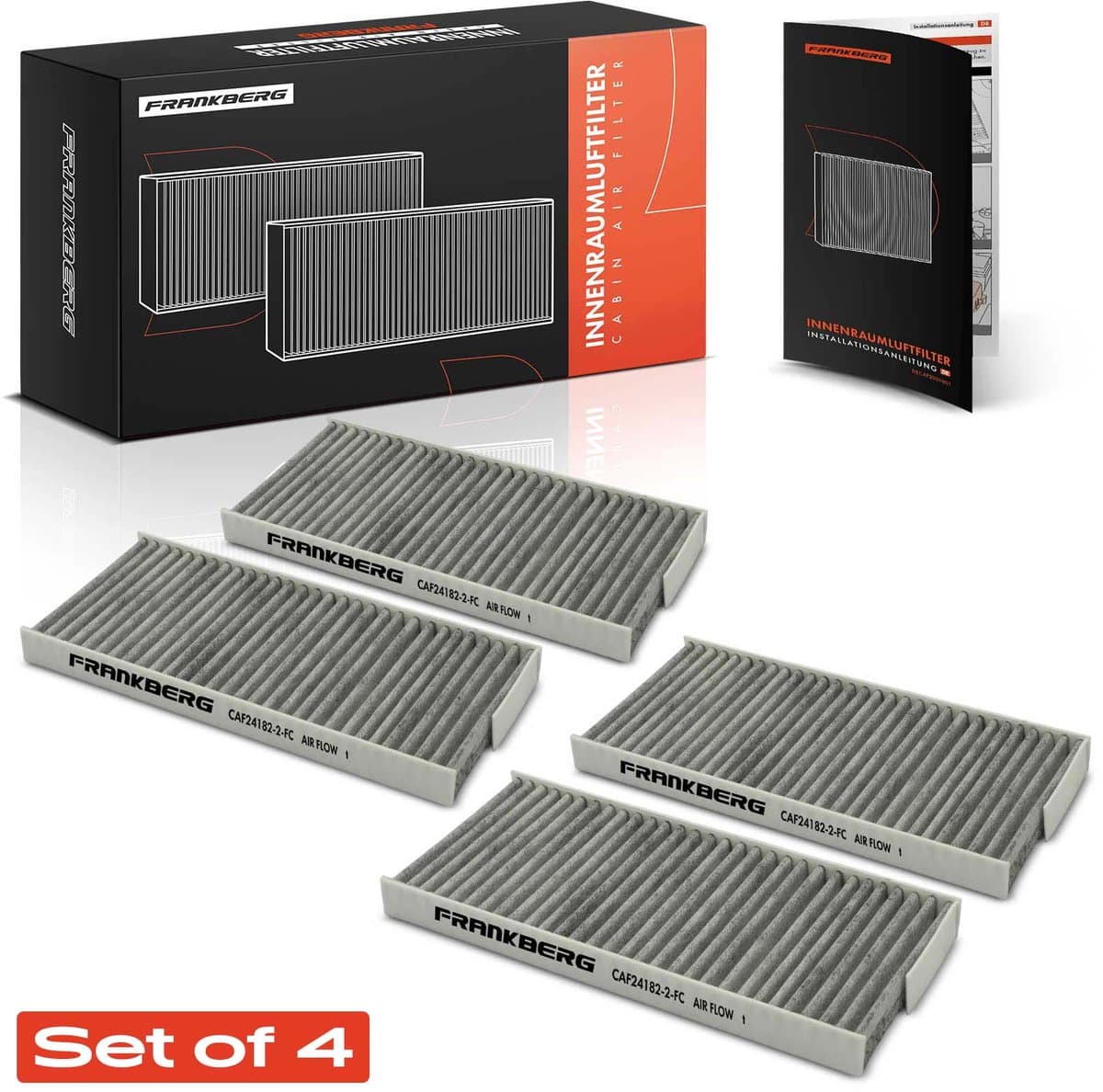 Frankberg 4x interieurfilter actieve kool voor Benz Citan Opel