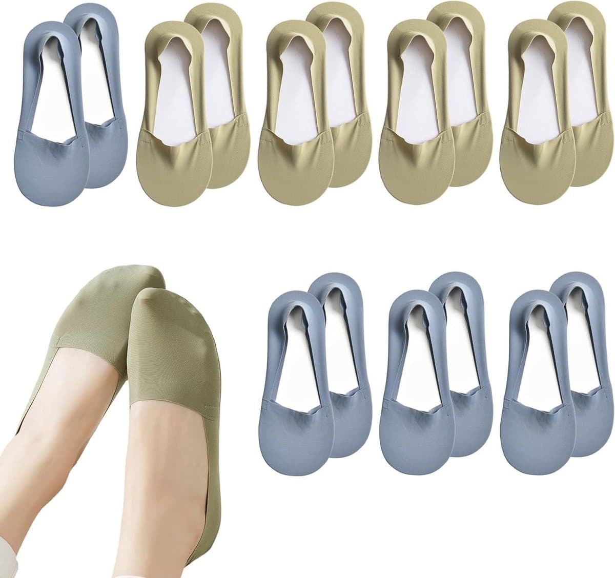 Onzichtbare Kousen voor Dames - 8 Paar Katoenen Antislip Sneakersokken - Maat 35-39 - Ideaal voor Zomer en Casual Gebruik
