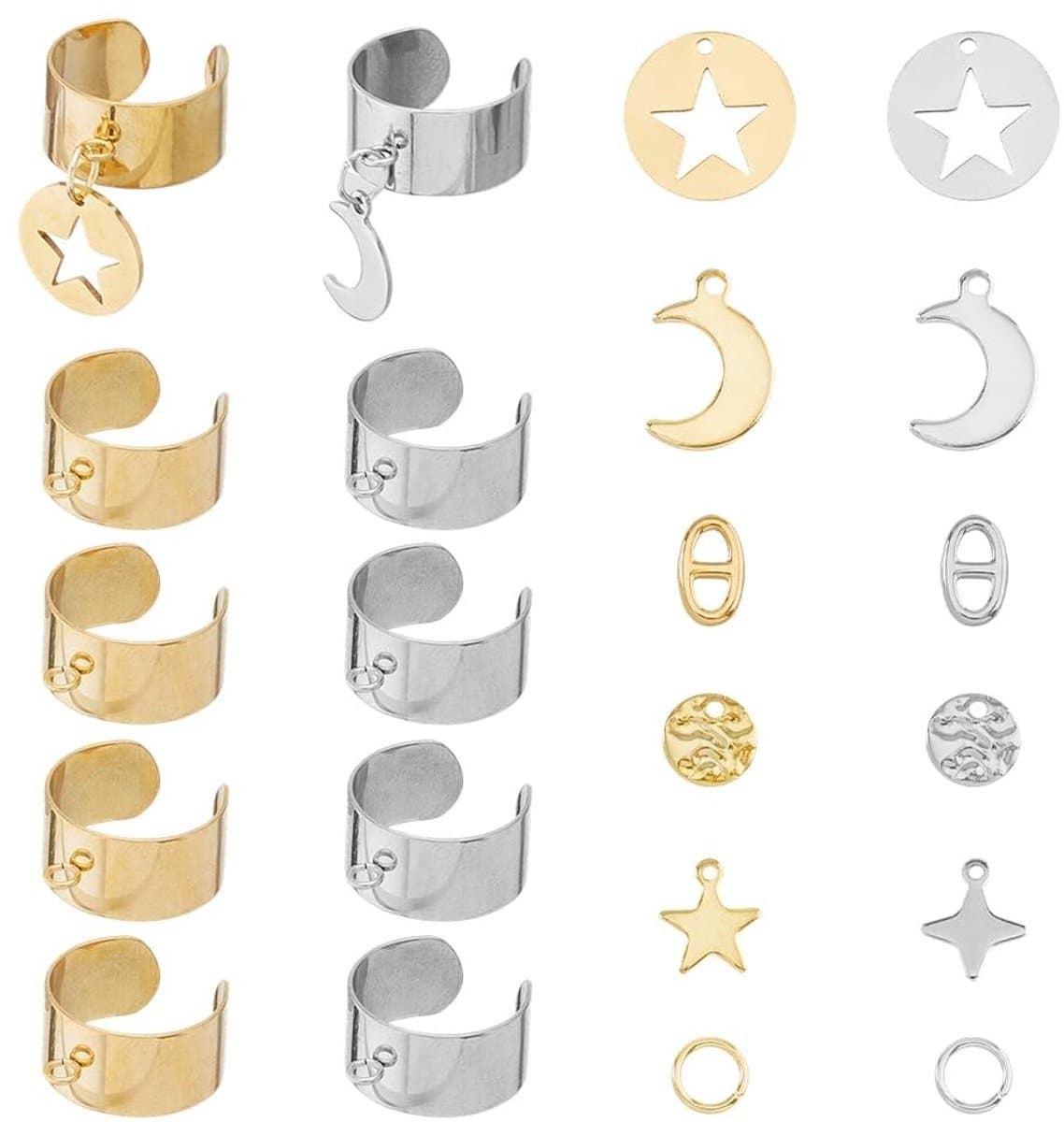 MTTproducts - Ringset - DIY Sieraden Maken - Roestvrijstaal - Verstelbare Ringen - Creatief en Handgemaakt - Geschikt voor Volwassenen - 60 Stuks