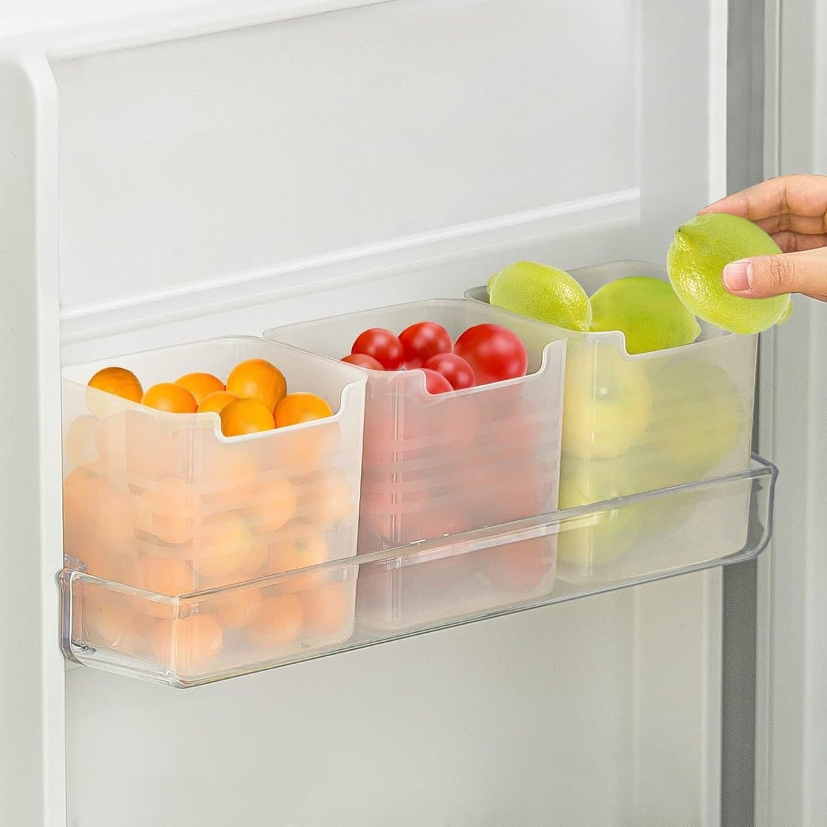 Organizer Box voor Koelkast, Opbergdozen voor Deur van de Koelkast, Transparante Plastic Verpakkingen - Set van 3
