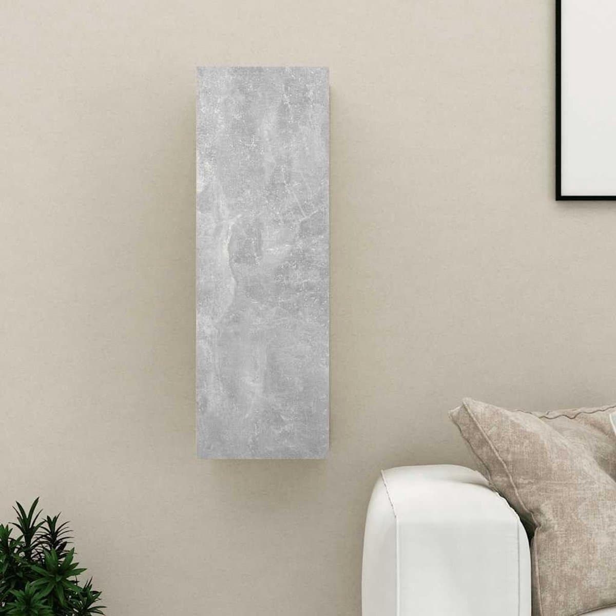 Medierek Wandkast - Tv-meubel Opbergkast - Media Opbergen - Betongrijs Design - 30.5 x 30 x 90 cm - Grijs