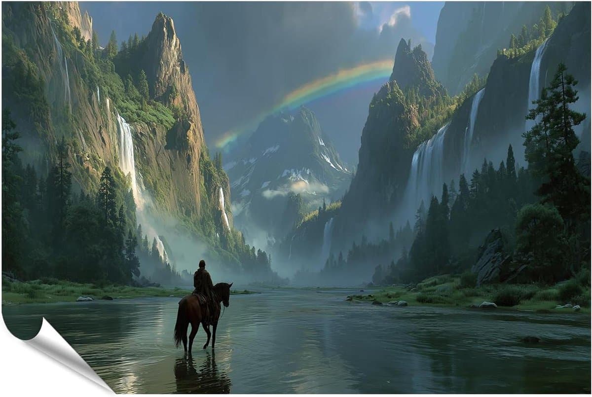 Epische Poster - Fantasie Landschap - Muren Decoreren - Gedrukt in Duitsland - 130 x 90 cm - Veelkleurig
