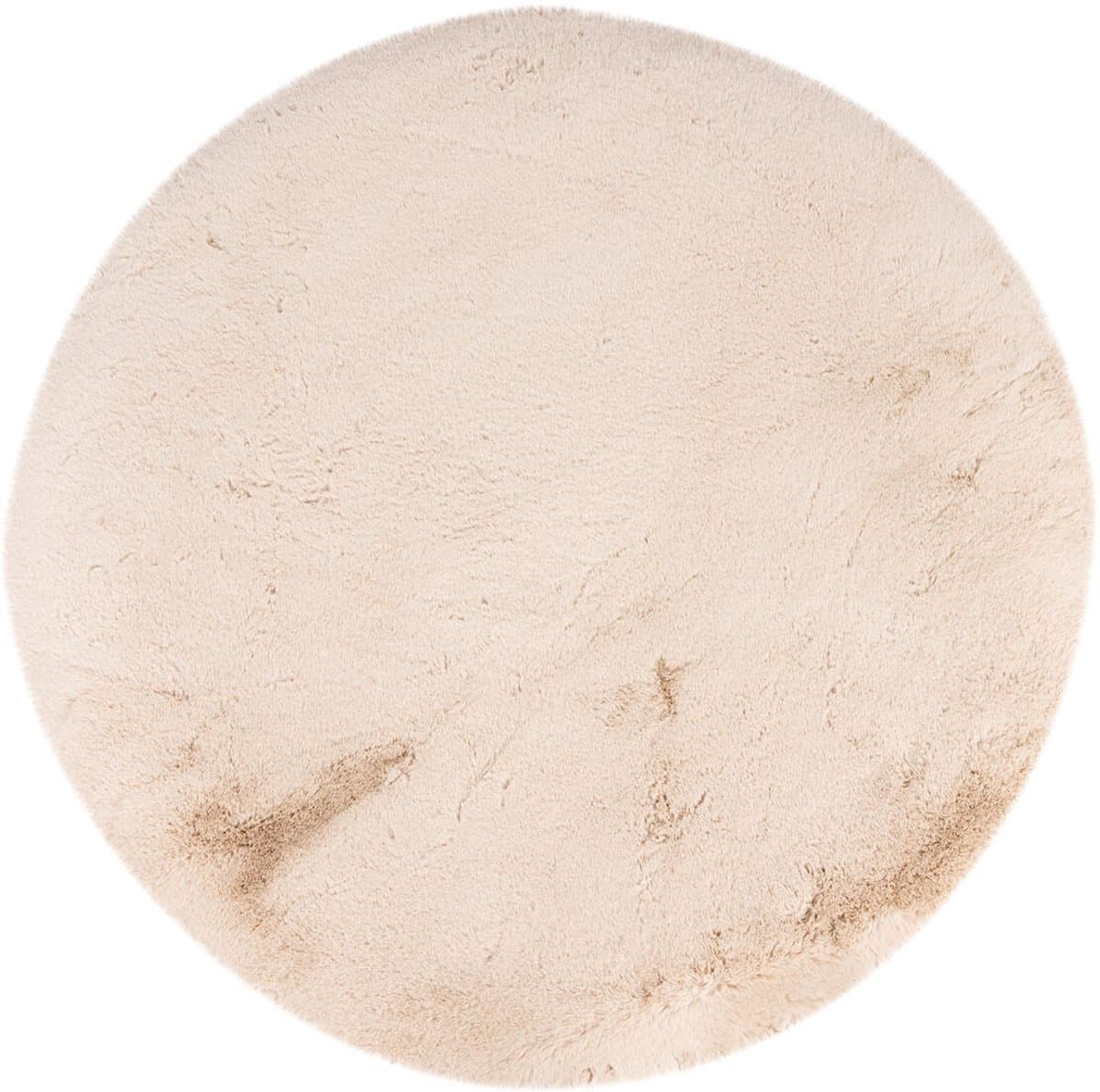 Heaven Rond Fluffy Soft Hoogpolig Vloerkleed Beige- 160 CM Ø