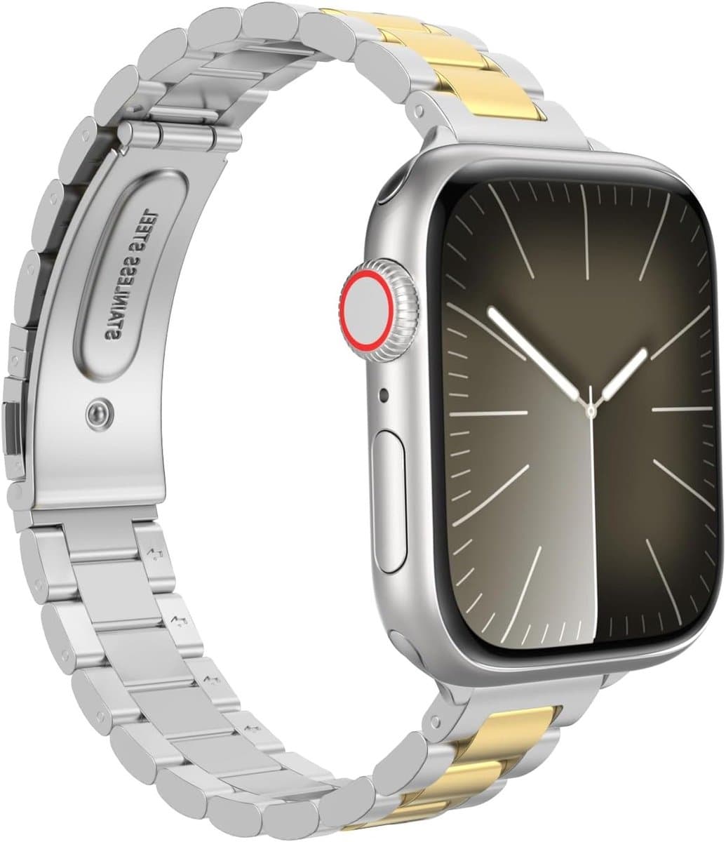 Dunne RVS Armband voor Apple Watch 38mm 40mm 41mm, Verstelbare Metalen Vervangband voor iWatch SE en Series 9 8 7 6 5 4 3 2 1, Stijlvol en Comfortabel