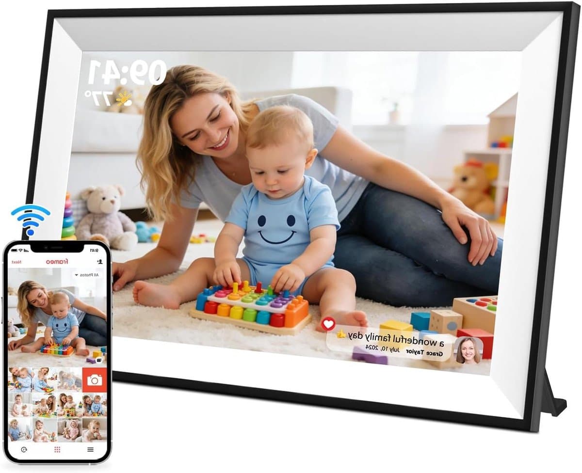 Digitale fotolijst - Wifi display - Foto's delen - HD IPS touchscreen - 10.1 inch - Wit