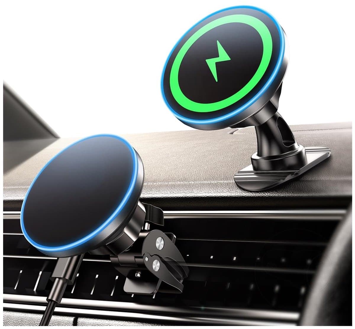 Dailygoods- Telefoonhouder Auto Magnetisch - 360 Graden - Stabiel - Universeel - Zwart - Inclusief Verlengarm - Autohouder