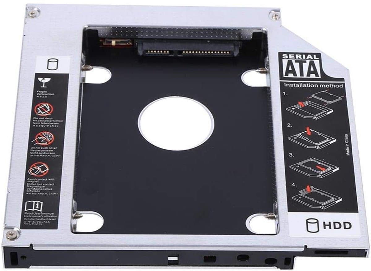 Dailygoody - SSD Behuizing 2,5 inch - HDD Behuizing - Geluidsabsorberend - 12,7 mm dik - Compatibel - Voor Dual Boot - Ideaal voor Opslag