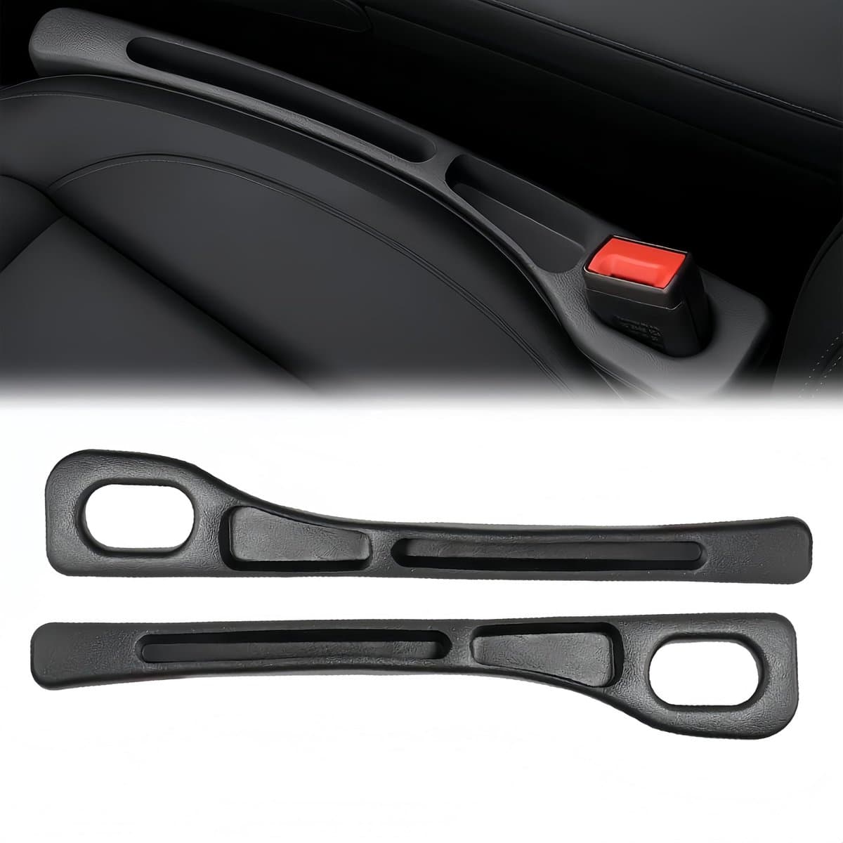 Dailygoods- Opslagdoos Universele Autostoel Organizer - Autostoel Split Filler - Geschikt voor Auto/SUV/Vrachtwagen - Hoogwaardig PU Leer - 2 Stuks Set - Duurzaam en Functioneel - Autostoelorganizer