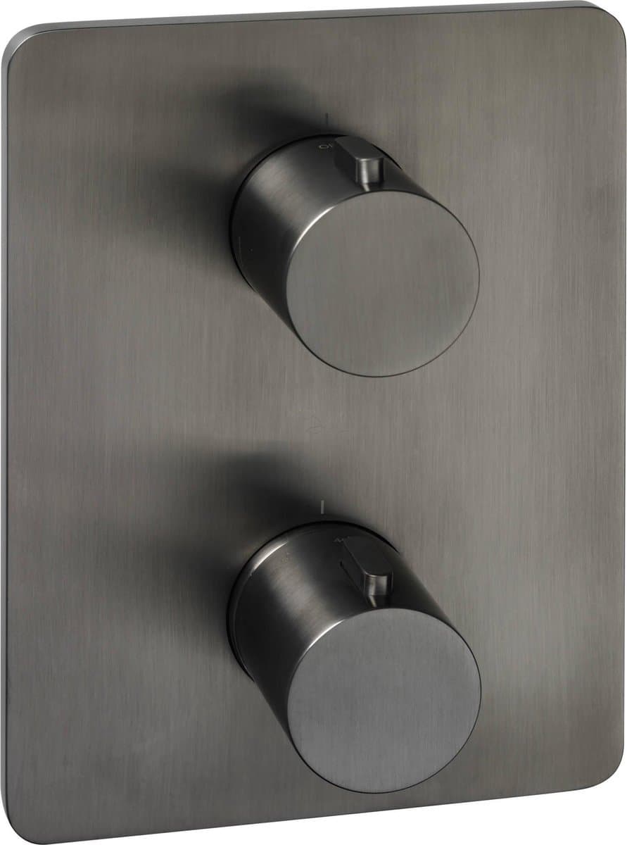 Ben Lavion Square C afbouwset voor 3-weg omstelling en thermostaat gunmetal pvd