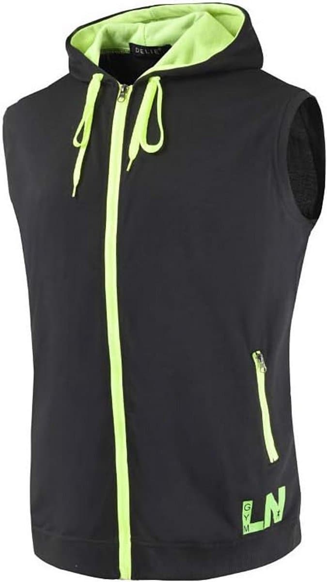 Heren Mouwloze Hoodie Tanktop met Rits en Zakken - Casual Sport Vest voor Gym en Hardlopen