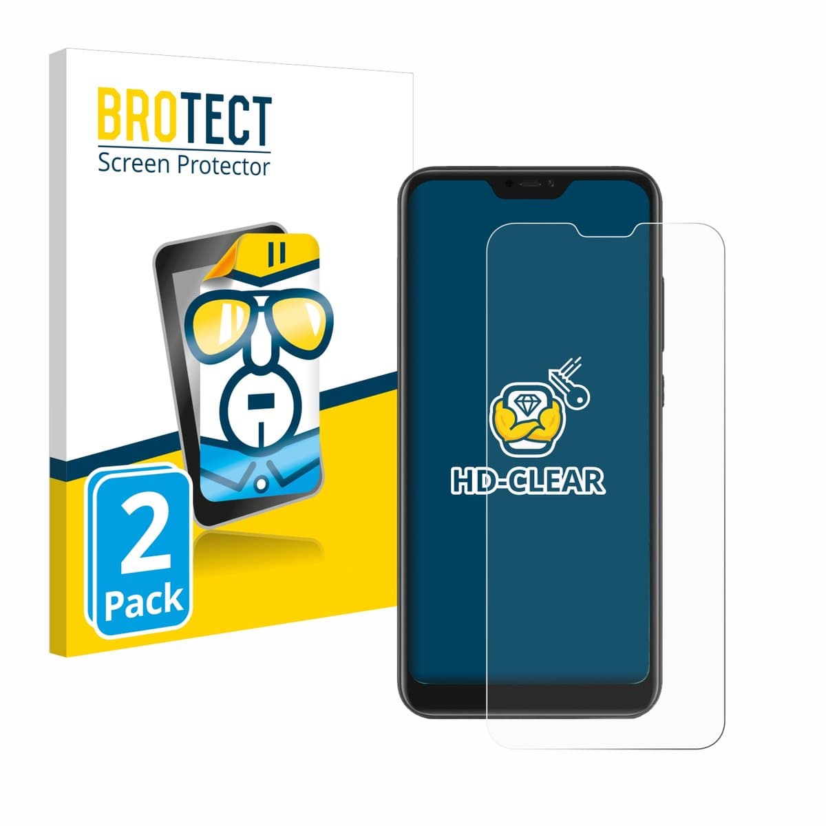 BROTECT - Screenprotector voor Xiaomi Mi A2 Lite - Folie Beschermfolie transparant 2 Stuks