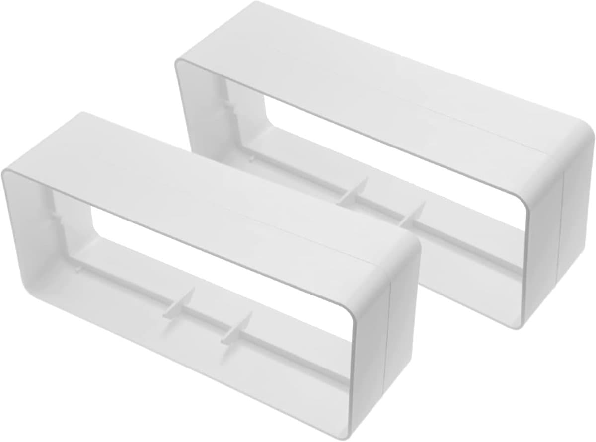 Rechthoekige Buisverbindingen 220 x 90 mm voor Ventilatie, Verwarming en Koeling - 2 Stuks