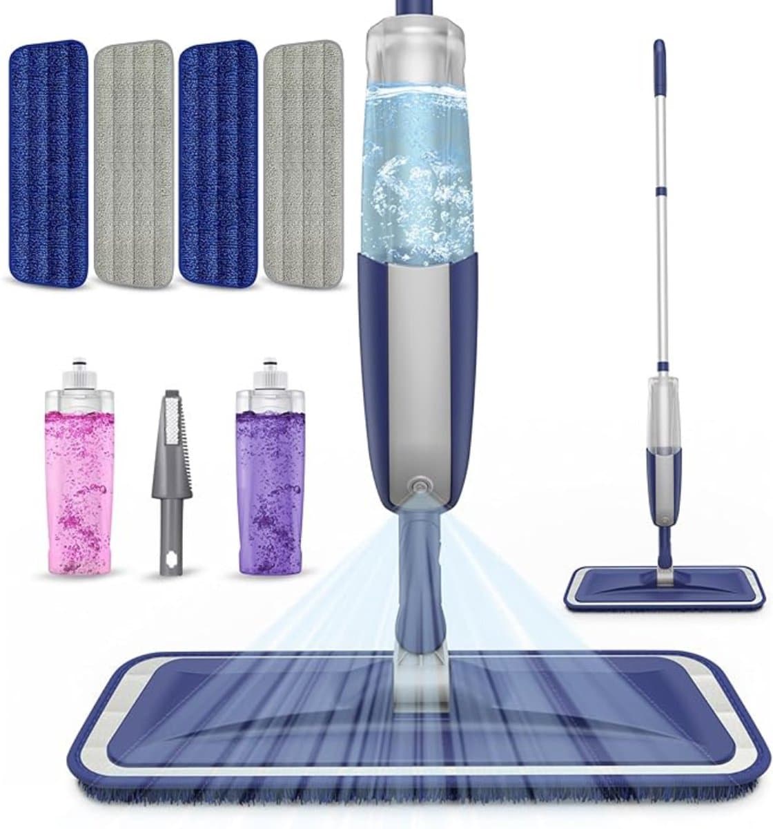 Zyrex® Dweil met spray - Dweil - Mop - Grijis - ‎39cm x 13cm x 120cm