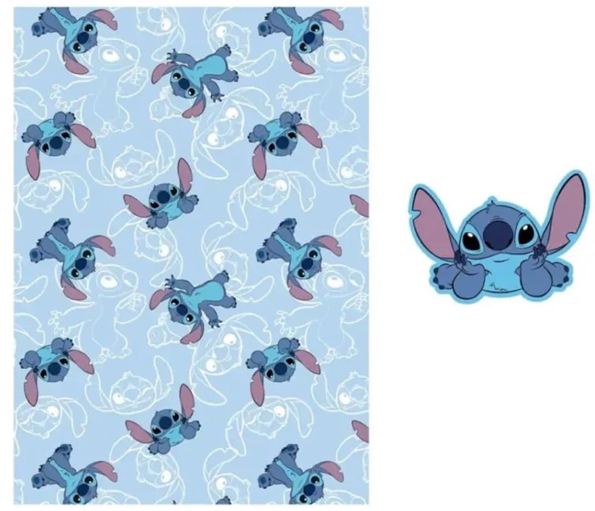 Disney Lilo & Stitch Fleeceplaid en Sierkussen, Hug - 140 x 100 cm - Polyester