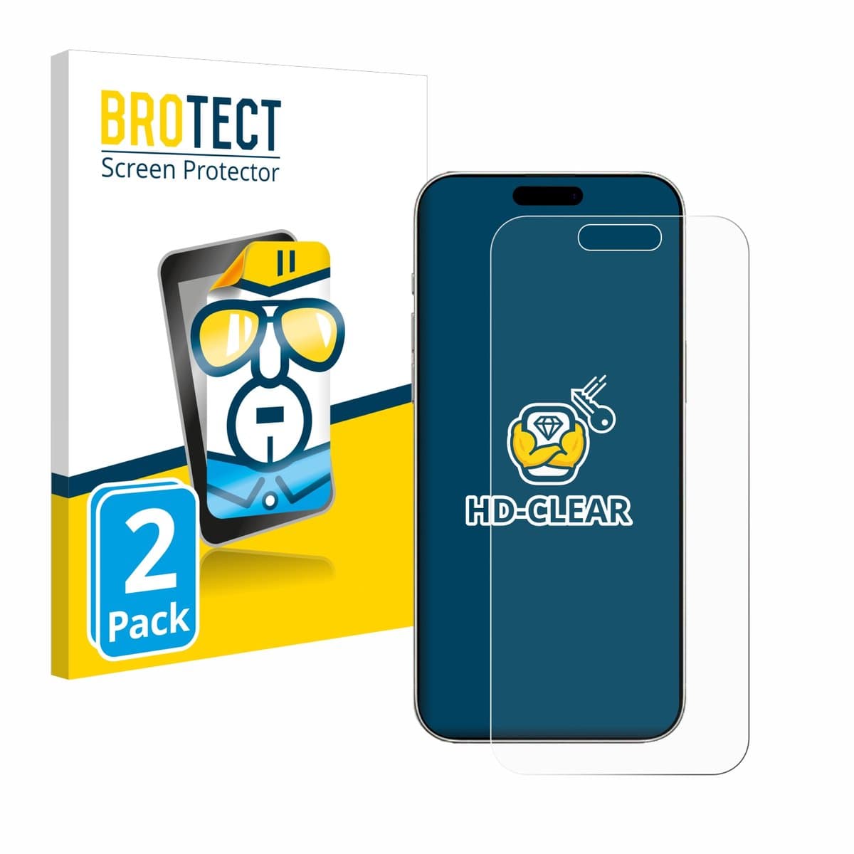 BROTECT - Screenprotector voor Apple iPhone 16 - Folie Beschermfolie transparant 2 Stuks
