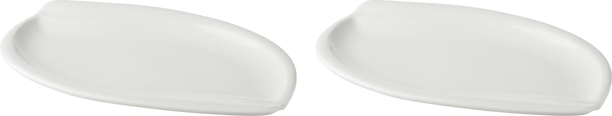 Palmer - White Delight - Bord - 2 stuks - 28 x 19 cm - Wit - Porselein - Bordenset