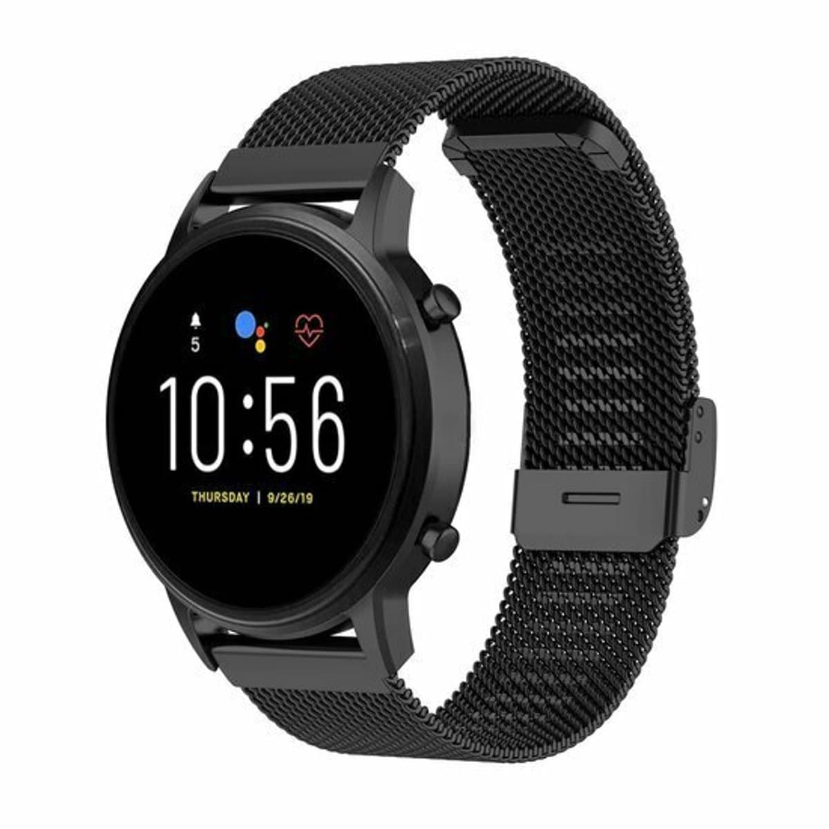 By Qubix - Geschikt voor Xiaomi Redmi Watch 5 Active / Redmi Watch 5 Lite - Milanese bandje met klemsluiting - Zwart