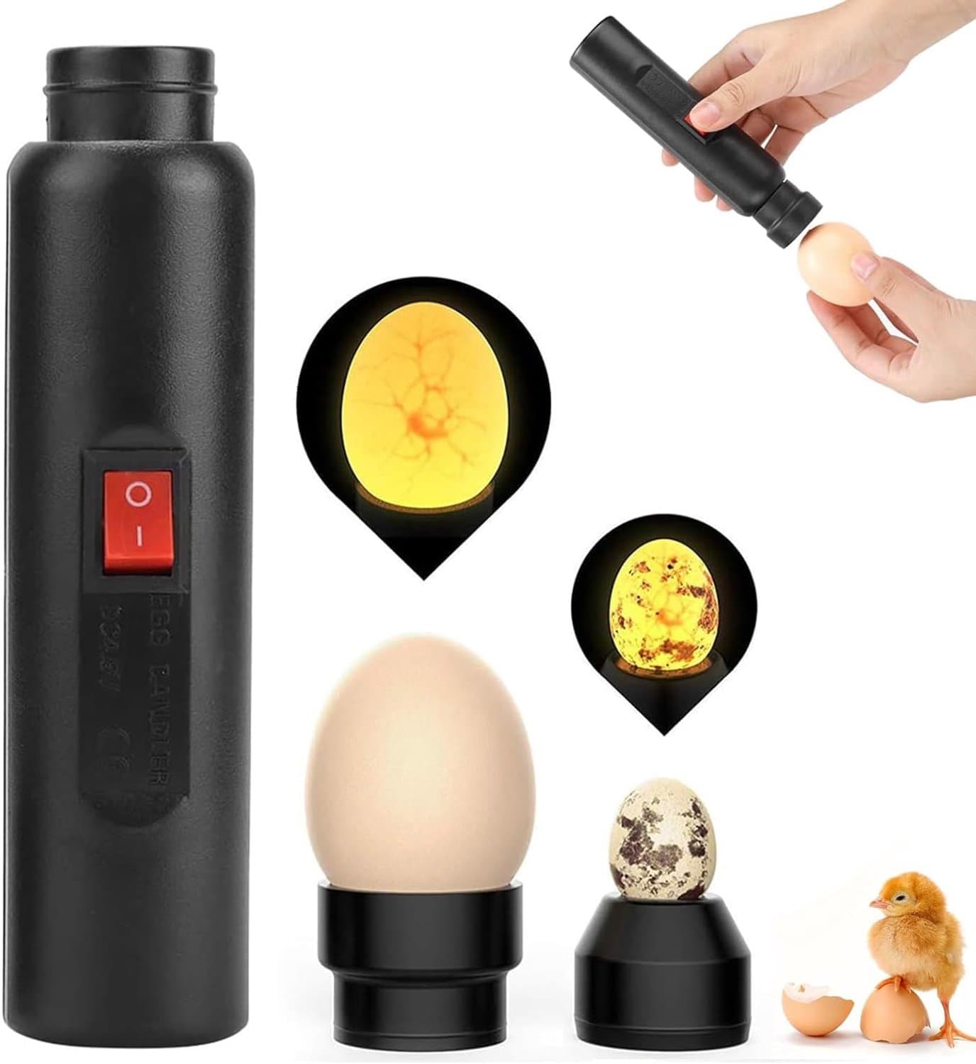 Eiercandler - Oplaadbare draadloze eierlichttester - Koel LED licht - Voor het monitoren van embryo-ontwikkeling - ShopVlot