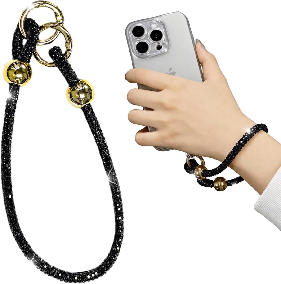 Universele Korte Telefoonketting met Bling Strass SZSL