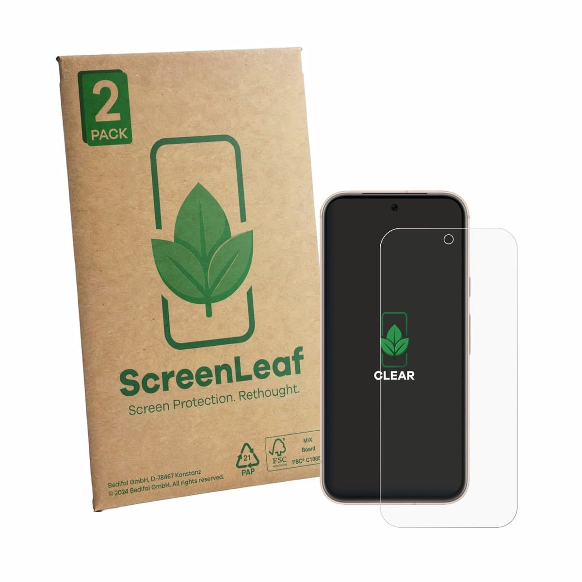 ScreenLeaf - Screenprotector voor Google Pixel 8a - Duurzame schermbescherming Folie Beschermfolie transparant 2 Stuks