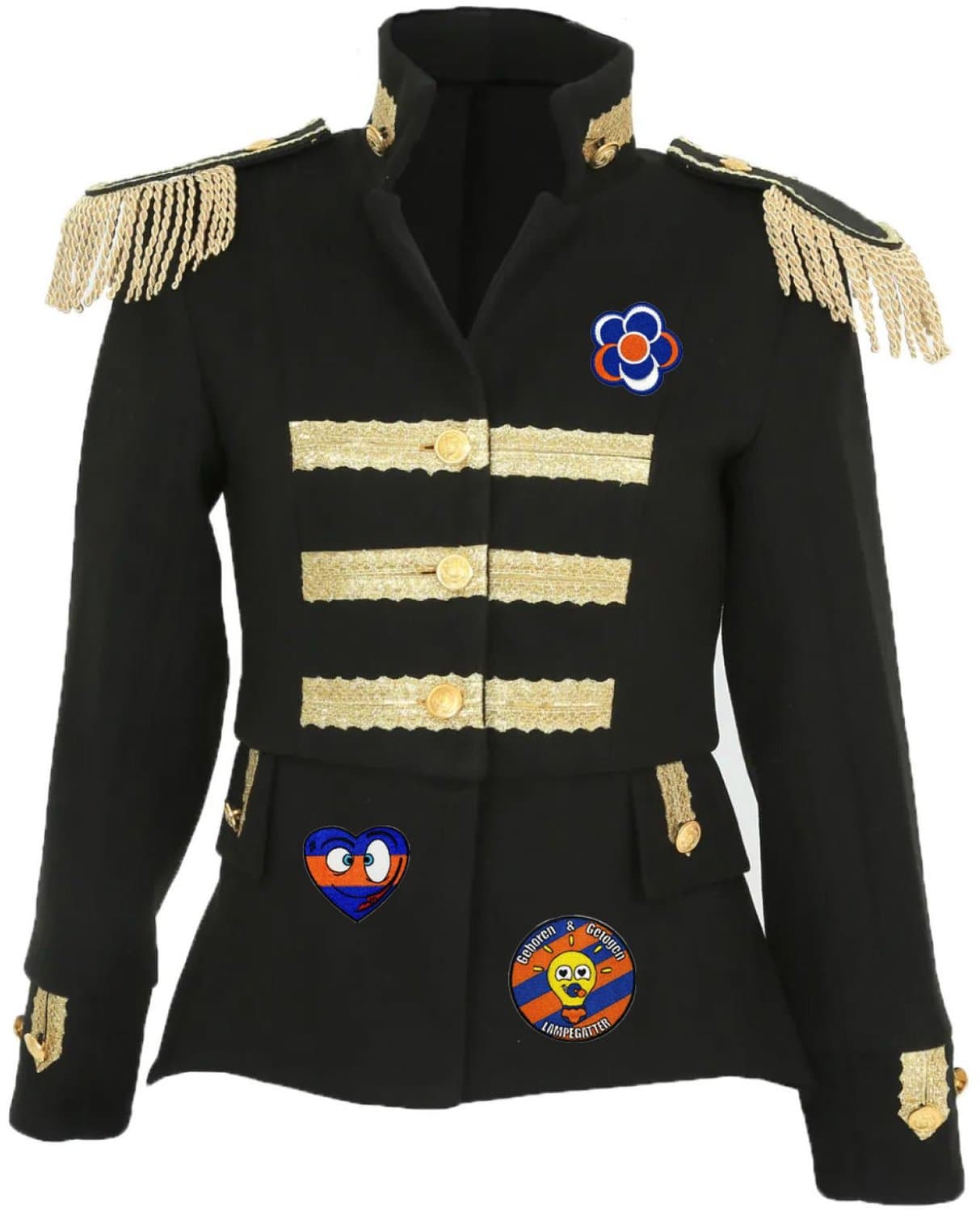 Fjesta© Lampegat jasje met emblemen - Luxe - Dames - Maat 36 - Carnavalskleding Dames - Carnaval