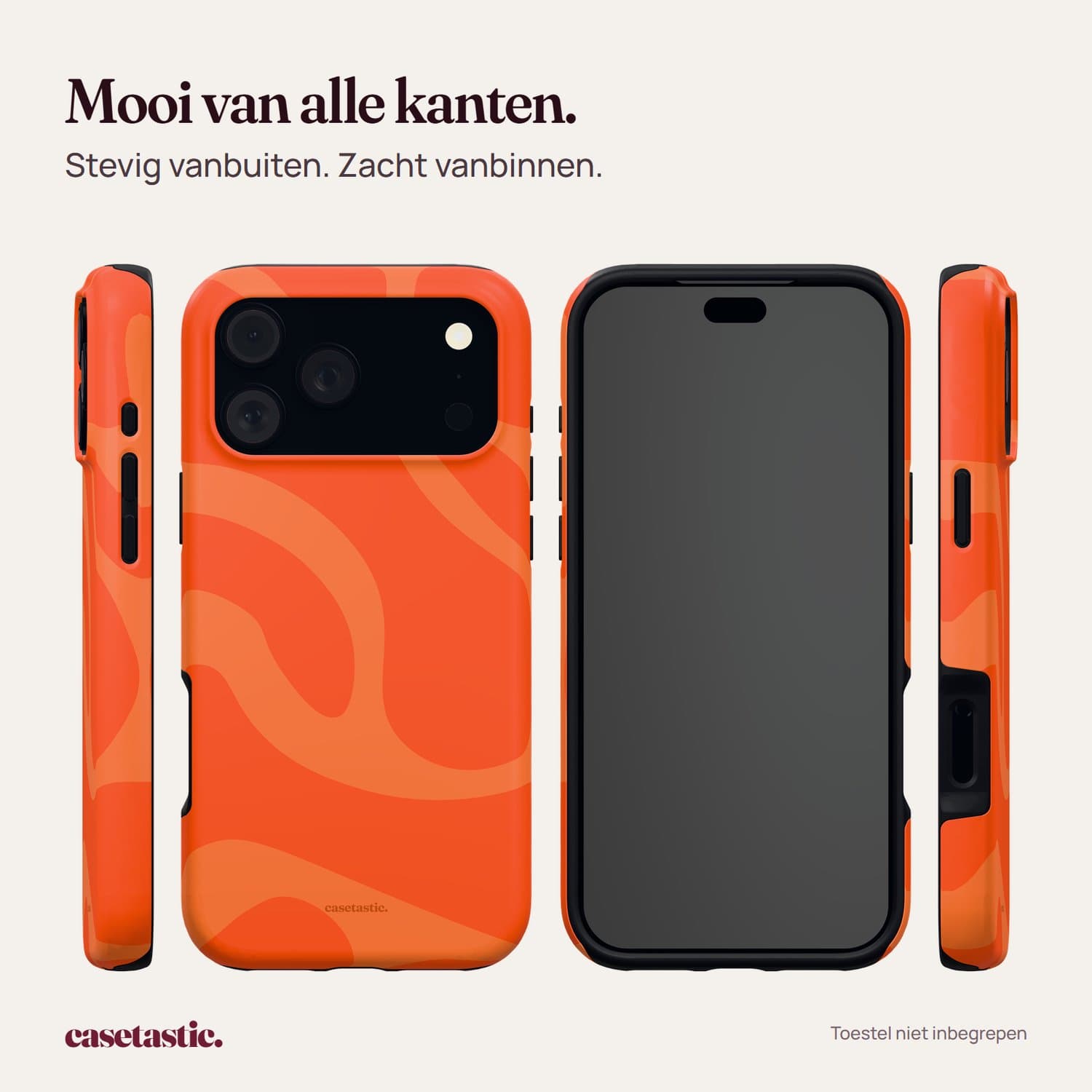 Casetastic Hoesje Geschikt voor Apple iPhone 18 Pro Max/17 Pro Max - Stijlvolle Beschermende Duo-layer Case - Hup Holland Oranje Nederlandse Zomer Golven - Holland