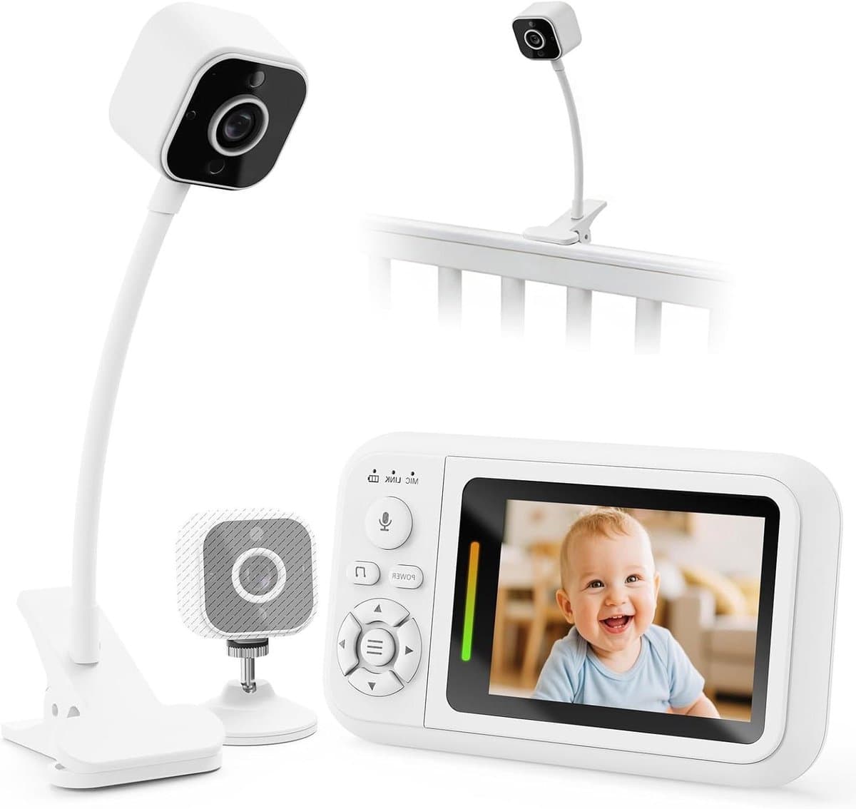Babyfoon met camera - Draagbare monitor - Baby in de gaten - Geen wifi nodig - 2.8 inch scherm - Wit
