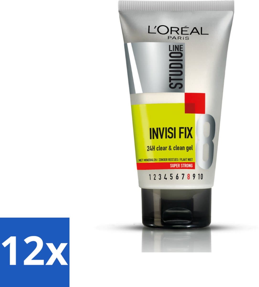 L'Oréal Studio Line Invisi Fix 24H Clear & Clean Gel Super Strong 150 ml - Voordeelverpakking - 12 stuks