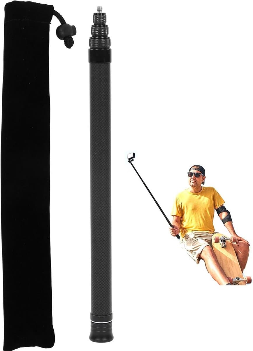 Verstelbare Selfie Stick 150 cm voor Action Camera's - 6 Delige Uitschuifbare Selfiestang