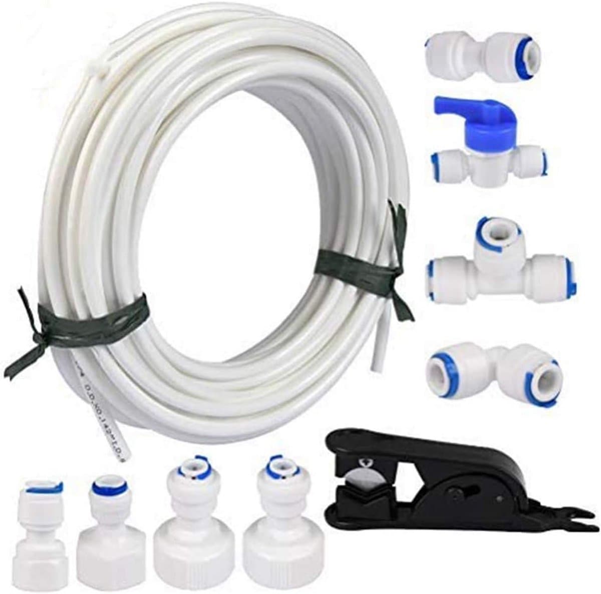 Universele Wateraansluitset voor Koelkast en Waterfilter - Inclusief 20m Slang en Diverse Koppelingen