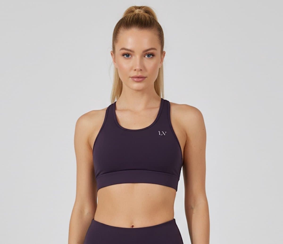 La V Sportbh racerback van mesh donkerpaars L