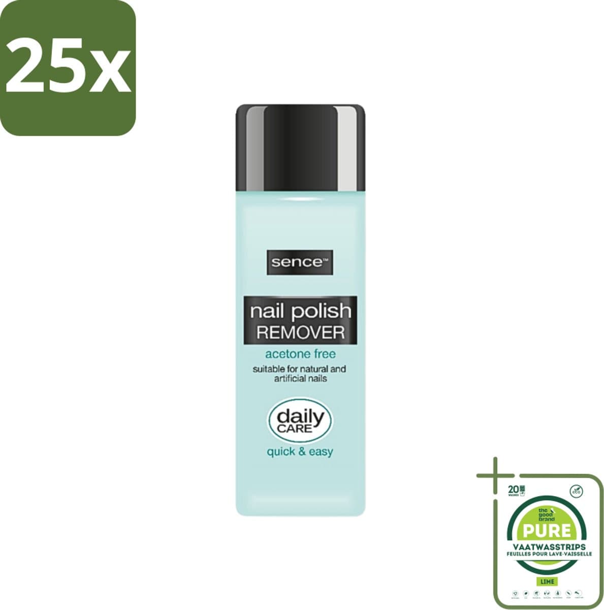 25 x Sence - Acetonvrij - Nagellakremover - Mild - 200 ml - Grootverpakking - Nagelverwijderaar - Nagellakremover - Acetonvrij - Nagelverzorging - Nagelproducten
