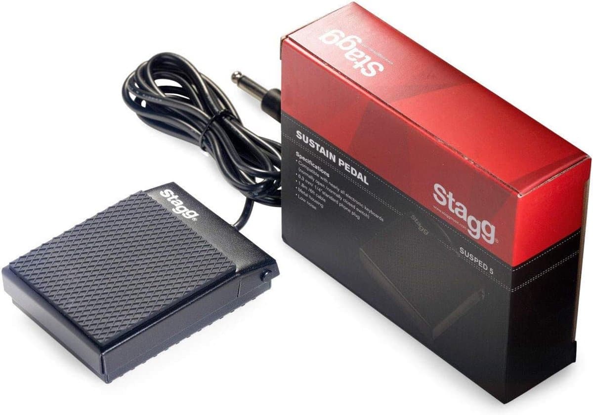 Sustain Pedal voor E-Piano en Keyboard 1.8m Kabel met 6.3mm Stekker en 2-Positie Polarity Schakelaar