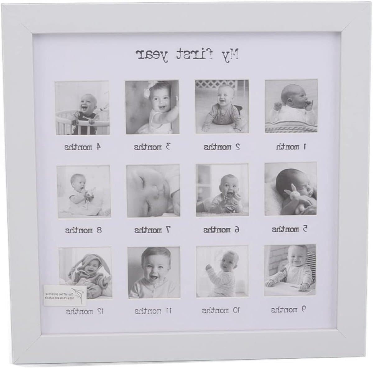 Allecta - Fotolijst voor baby's eerste jaar, maandelijkse collage en eerste verjaardag cadeau