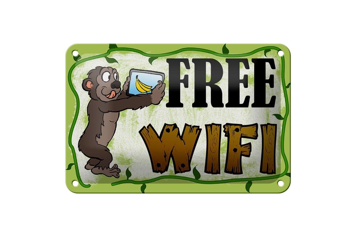 Blechschild Hinweis 18x12cm Free WiFi Internet