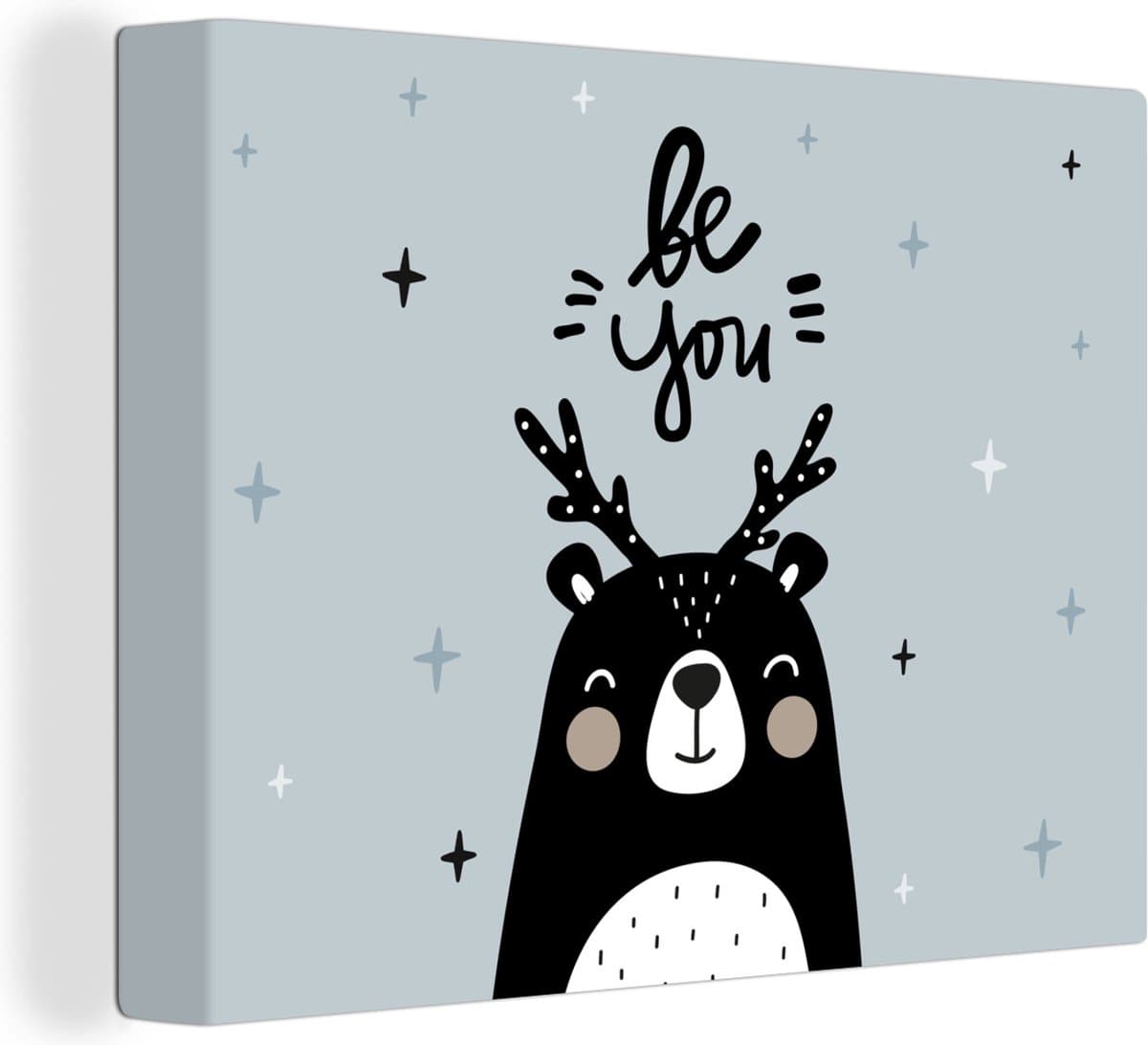 Canvas Schilderij Spreuken - Be you - Baby - Quotes - Kids - Kinderen - Jongens - Meiden - 40x30 cm - Wanddecoratie