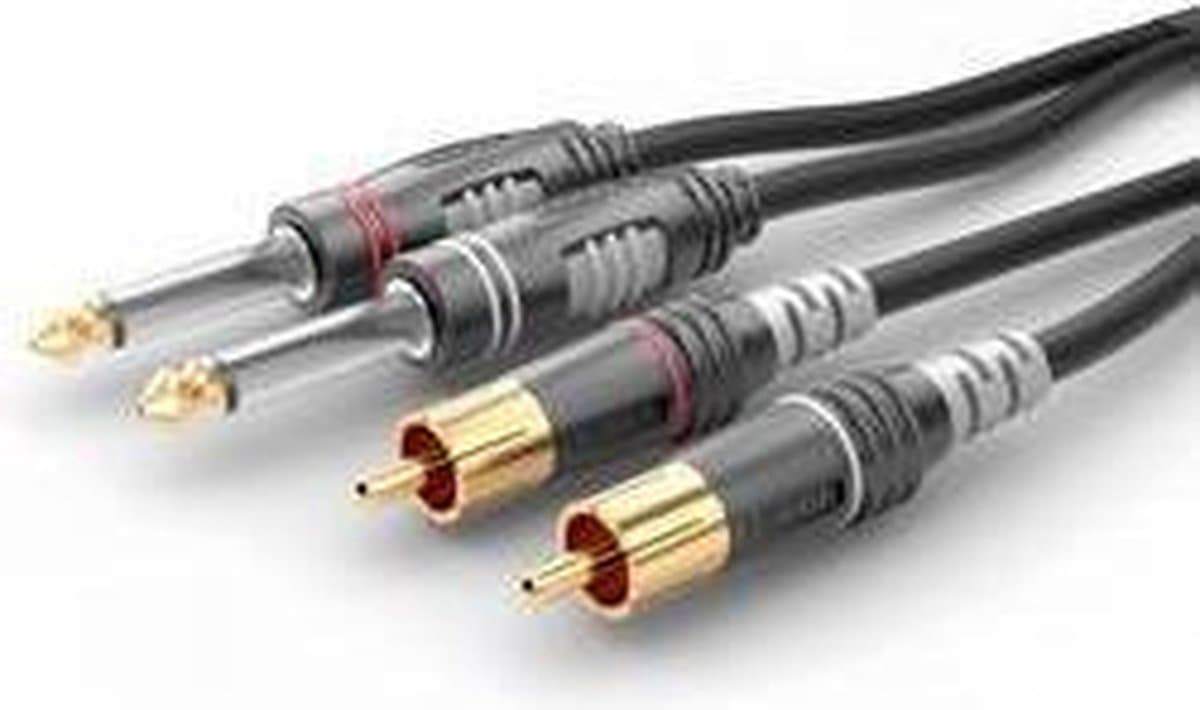 Sommer Cable HBA-62C2-0600 Jackplug / Cinch Audio Aansluitkabel [2x Jackplug male 6,3 mm (mono) - 2x Cinch-stekker] 6.0