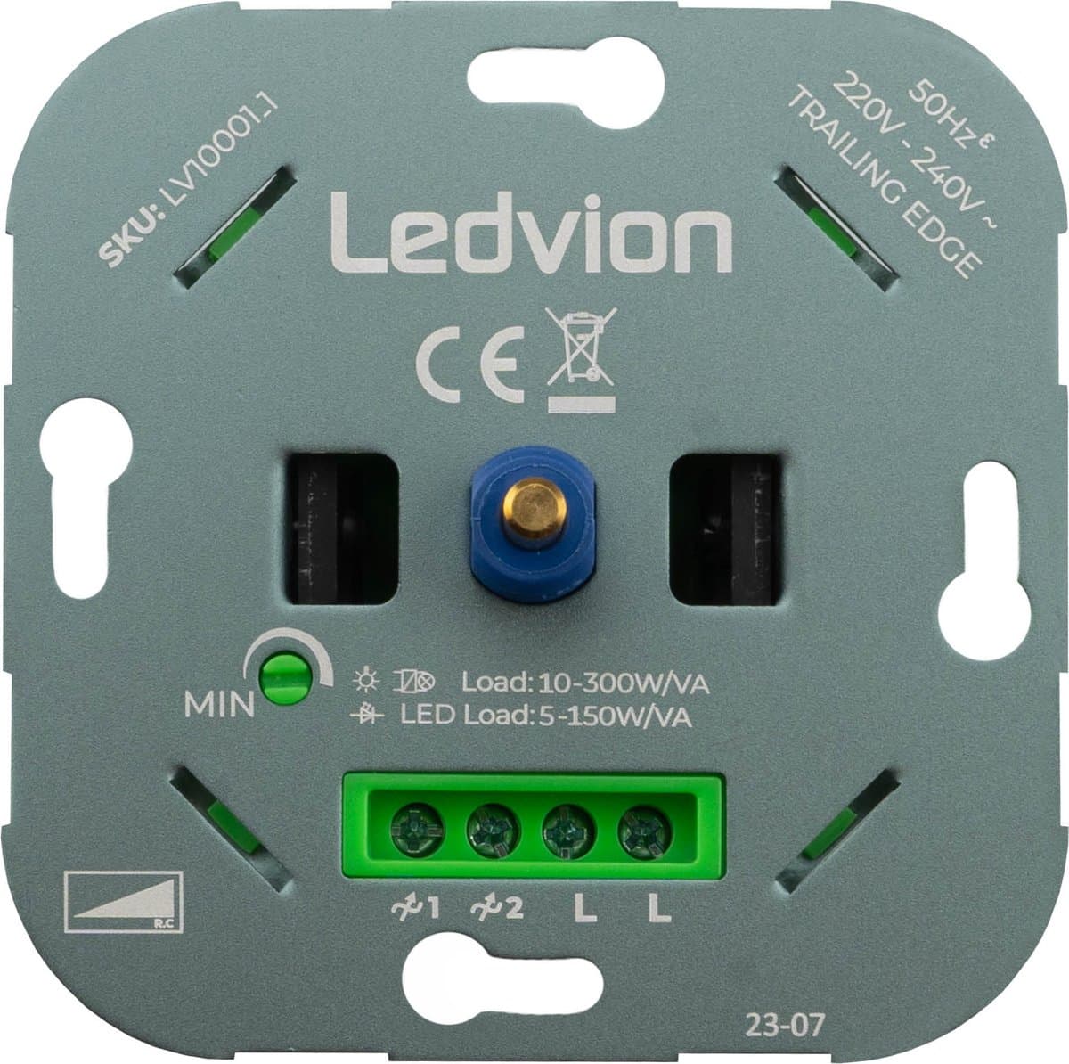 Ledvion - LED Dimmer - 0-150 Watt - Universeel - LED dimmer inbouw - Fase-afsnijdbaar - stopcontact