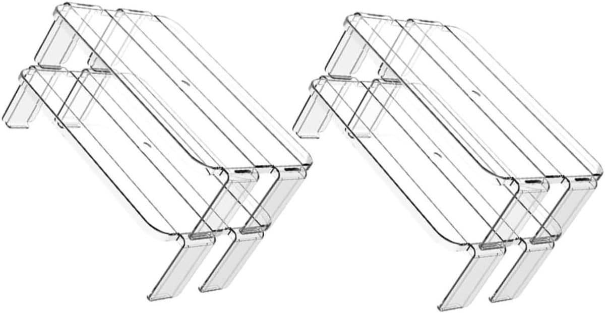 Opbergrek Koelkast - Koelkast Organizer - Koelkast Ordenen - Stapelbaar Ontwerp - 2 Stuks - Transparant