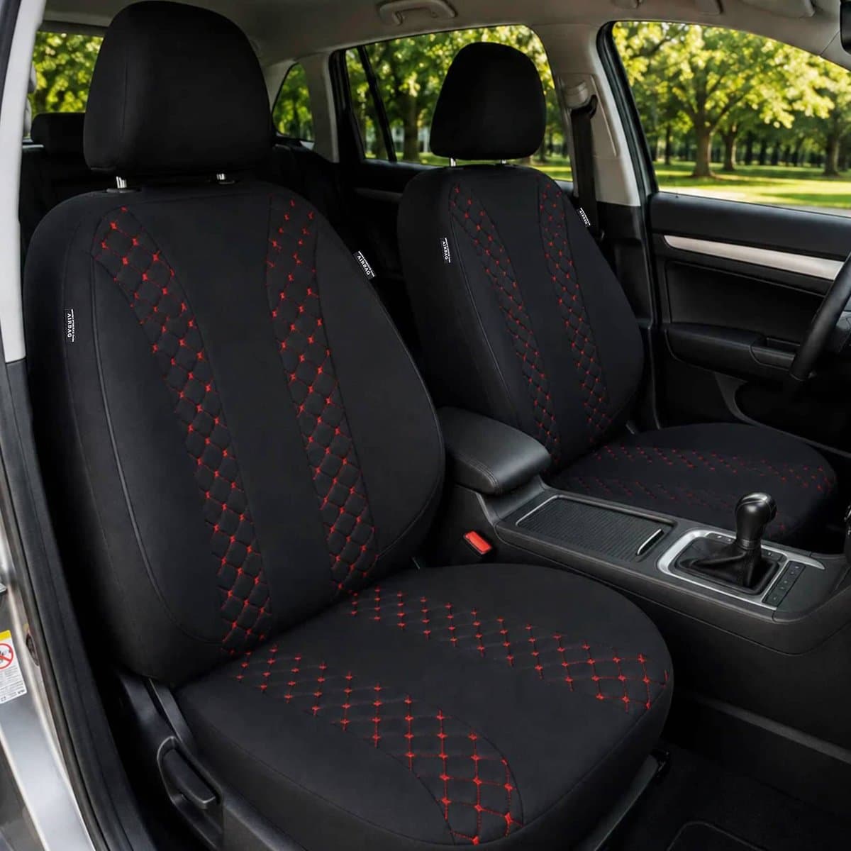 Autostoelhoezen voor Jeep Renegade BJ vanaf 2014 – Stoelhoezen voor bestuurder en passagier in Zwart/Rood