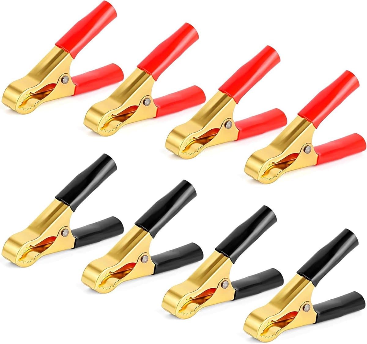 Krokodillenklemmen - Batterij Klemmen - Accu Starten - Zuiver Koper - 90 mm - Rood Zwart