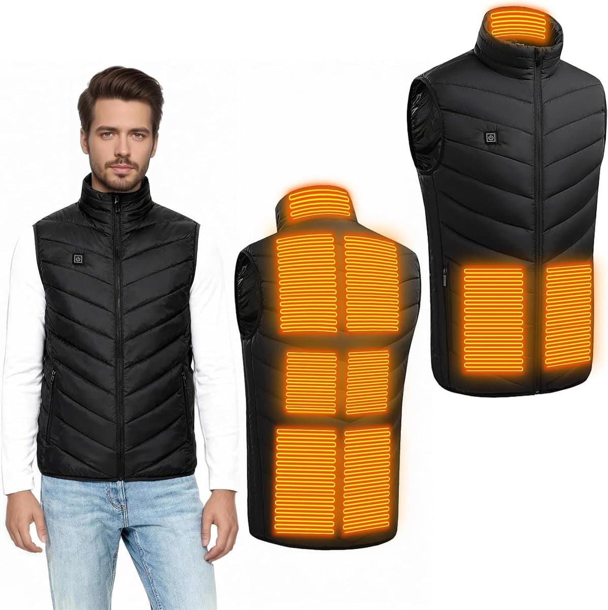 Verwarmd Vest - Dames Heren - Buiten Activiteiten - 9 Warmtezones - 3 Temperatuur - Uniseks
