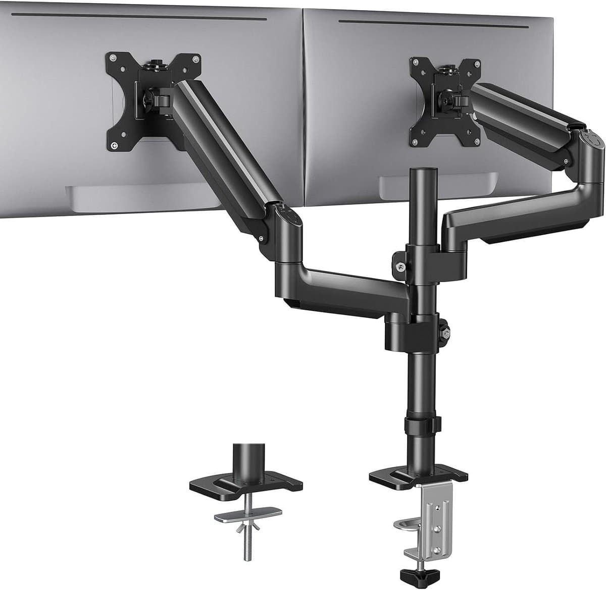 Dubbele Monitor Arm - Scherm Verhoger - Ergonomisch Werken - Volledige Flexibiliteit - Tot 32 Inch - Zwart