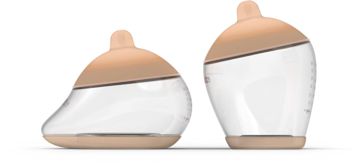 Emulait Starterkit - Classic Babyfles + Anatomy Babyfles - Kleur: Light - Maat: 2 - 240 ml - Incl. flessenborstel - borstvormig