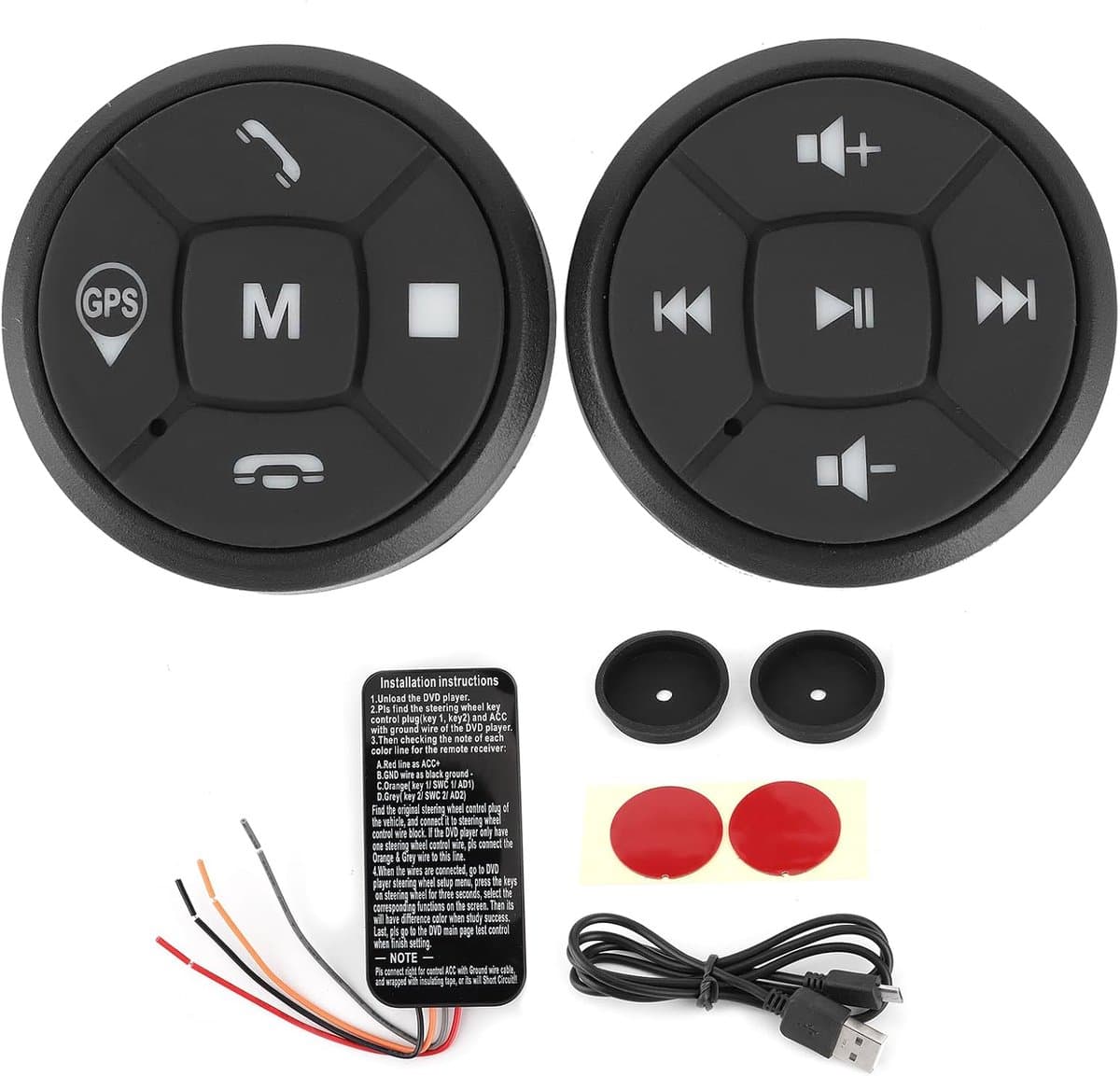 Stuurwiel Afstandsbediening, Stuurbediening Knop Volume GPS Draadloze Controller Schakelaar