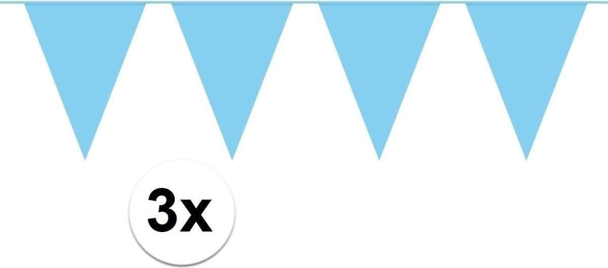 Vlaggenlijn Baby Blauw 30 Meter Verjaardag Slinger Voor Binnen En Buiten